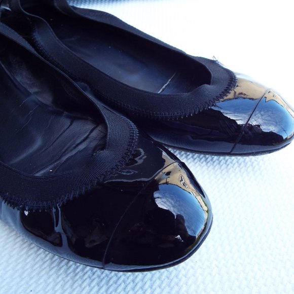 Chanel " Spirit" Patent On Patent Cap-Toe Flats - Picture 8 of 8